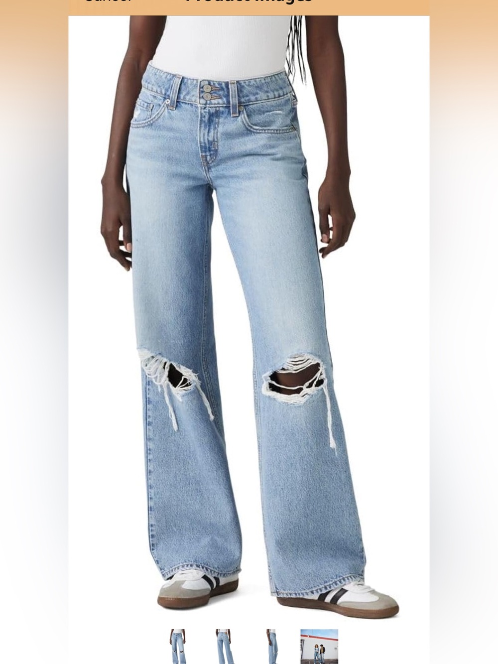 Levi's 25 table talk color Distressed super low-Rise Wide-Leg Jeans